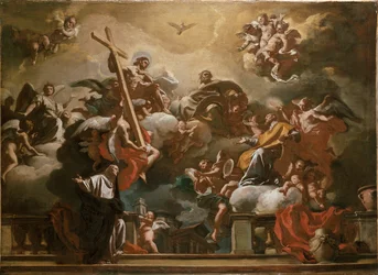 Den hellige treenighet med den hellige Philip Neri i herlighet, c1727-1730