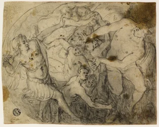 Studie for Saint Michael Casting Out Lucifer