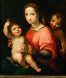 Jomfru og barn med døperen Johannes som gutt - Francesco Vanni (1563-1610). Olje på tre, ca. 1600. Dimensjon : 54x46 cm. Kunsthistorisk museum, Vienne