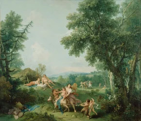 Landskap med utdanning av Bacchus, 1744