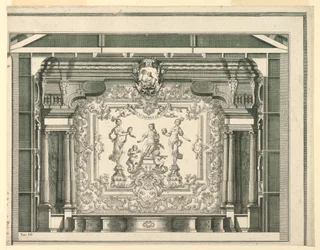 Tverrsnitt, Proscenium og gardin, Teatro Filarmonico, Verona