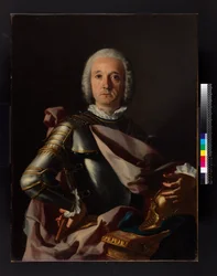 Portrett av grev James Joseph O"Mahoney, generalløytnant i den napolitanske tjenesten. Ridder av St. Januarius, 1748