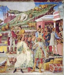 The Triumph of Mercury: June, from the Room of the Months, ca. 1467-70 (fresco) (detalj)