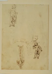 Jomfru Maria og Jesusbarnet; to barn …