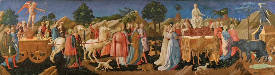 Kjærlighetens, kyskhetens og dødens triumfer, ca. 1450