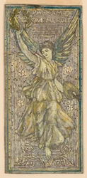 Design for mosaikk eller glassmalerier til ære for en maler ("Palmam Qui Meruit Ferat")