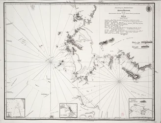 Kart over Boodroom-odden med Karabaghla-øyene og nordpunktet på Kos-øya ... av Francis Beaufort FRS ... 1811