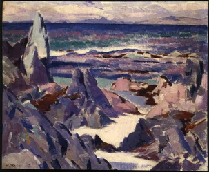 Cathedral Rock, Rhum, fra Iona (olje på lerret)