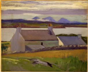 Nightfall, Iona, Paps of Jura beyond (olje på lerret)