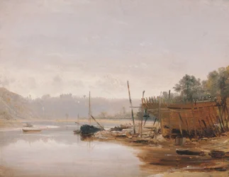 Båtbygging nær Dinan, Bretagne