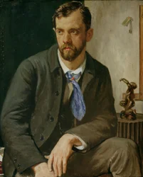 Portrett av Charles Holden (1875-1960) (olje på lerret)