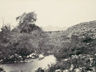 Fontenen til Jerico og det sannsynlige stedet for byen, ca. 1857.