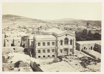 Den nye engelske kirken fra Hippicus-tårnet i Jerusalem