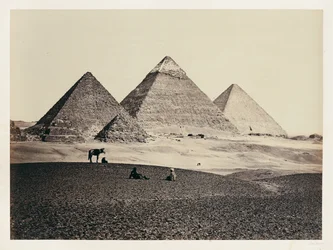 Pyramidene i El-Gizeh sett fra sørvest