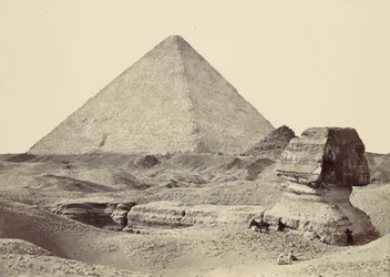 Sphynxen og den store pyramiden, Geezeh, 1857.