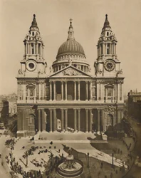 Den store kirken bygget av Wren på stedet til Old St. Pauls, c1935.