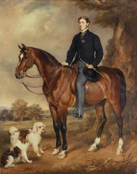 Et ridesportrett av Seymour Sydney Hyde 6. jarl av Harrington (olje på lerret)