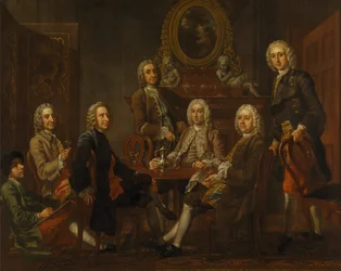 Portrett av en gruppe herre, med kunstneren
