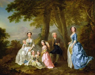 Samuel Richardson satt sammen med sin andre familie