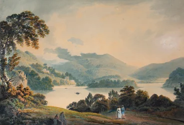 Loch Lomond nær Luss, med Ben Lomond i nord (akvarell)