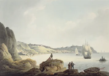 Scarborough, ca. 1820 (blyant og akvarell på papir)