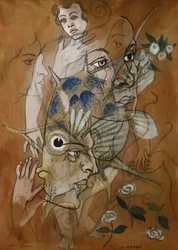 Catax, ca. 1929 (olje, gouache, akvarell og blyant på kartong)