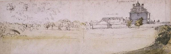 Peterborough House og Westminster Abbey (akvarell)