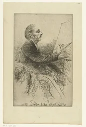 Selvportrett av Francis Seymour-Haden Portrett av Francis Seymour Haden, nr. 4 (mens du maler)