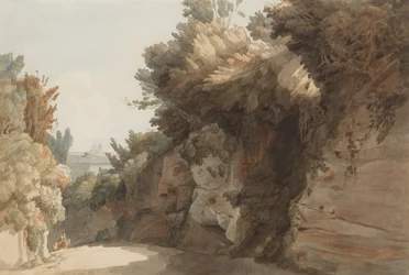 En utsikt nær Arco Scuro, ser mot Villa Medici, Roma, 1785.