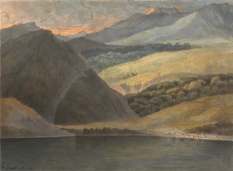 Utsikt over Lago Maggiore om kvelden