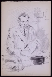 Portrett av Gilbert? Bayes, c. 1928 (blyant på papir)