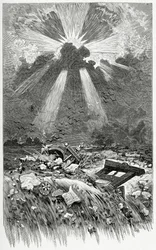 La Débacle - illustrasjon fra Napoléon le Petit, 1800-tallet (bw gravering)