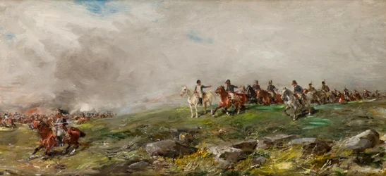 Napoleon ved Austerlitz (olje på panel)