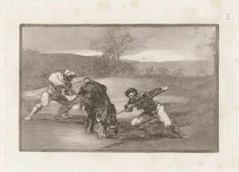 En annen måte å jakte på? fot (En annen måte å jakte på til fots), Plate 2 fra La tauromaquia