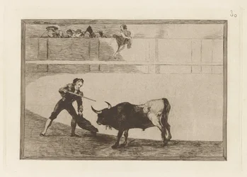 Pedro Rosemary? til stående okse (Pedro Romero Killing the Halted Bull), Plate 30 fra The Bull Machinery