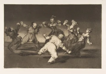 Plate 12 fra Disparates: Hvis Marion vil danse, så har hun..., ca. 1816-23 utgitt 1864.