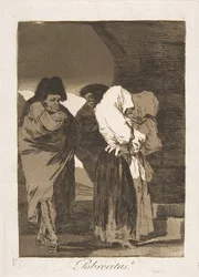 Tallerken 22 fra Los Caprichos: Stakkars små jenter! Pobrecitas!, 1799.