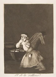 Plate 4 fra Los Caprichos: Nannys gutt El de la rollona., 1799.