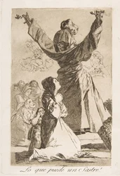 Plate 52 fra Los Caprichos: Hva en skredder kan gjøre! For en skredder kan!, 1799.