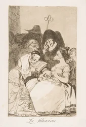 Plate 57 fra Los Caprichos: The filiation La filiacion., 1799.