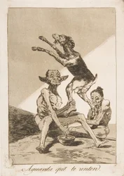 Plate 67 fra Los Caprichos: Vent til du har blitt salvet til Aguarda que te unten., 1799.