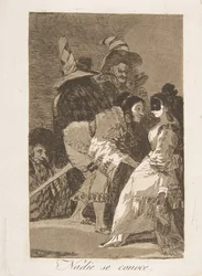Plate 6 fra Los Caprichos: Ingen kjenner seg selv Nadie se conoce., 1799.