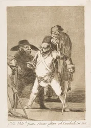 Plate 76 fra Los Caprichos: Du forstår... vel, som jeg sier... eh! Se opp! ellers..., 1799.