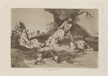 Se aprovechan (De gjør bruk av dem), pl. 16 fra serien Los desastres de la guerra (The Disasters of War)