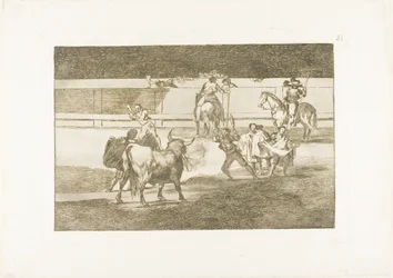 Banderillas med fyrverkeri, plate 31 fra The Art of Bullfighting