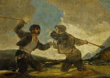Duell med kniplinger … (maleri på lerret)