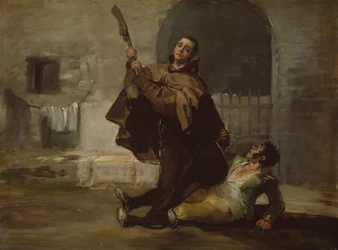 Broder Pedro slår El Maragato med geværskolben, ca. 1806 (olje på panel)