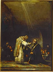 Den siste nattverd av Sankt Josef av Calasanz … (maleri på tre)
