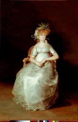 Portrett av grevinnen av Chinchon Maleri av Francisco Goya og Lucientes (1746-1828) 1800 Søn. 216x144 cm Madrid, Prado-museet