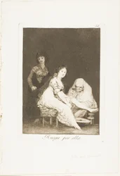 She Prays for Her, plate 31 fra Los Caprichos